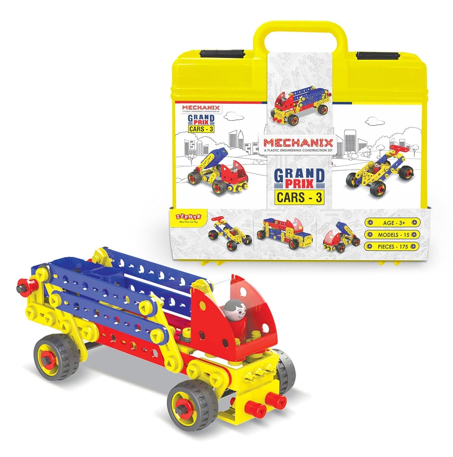 Plastic Mechanix Cars-3, STEAM Educational Toy,