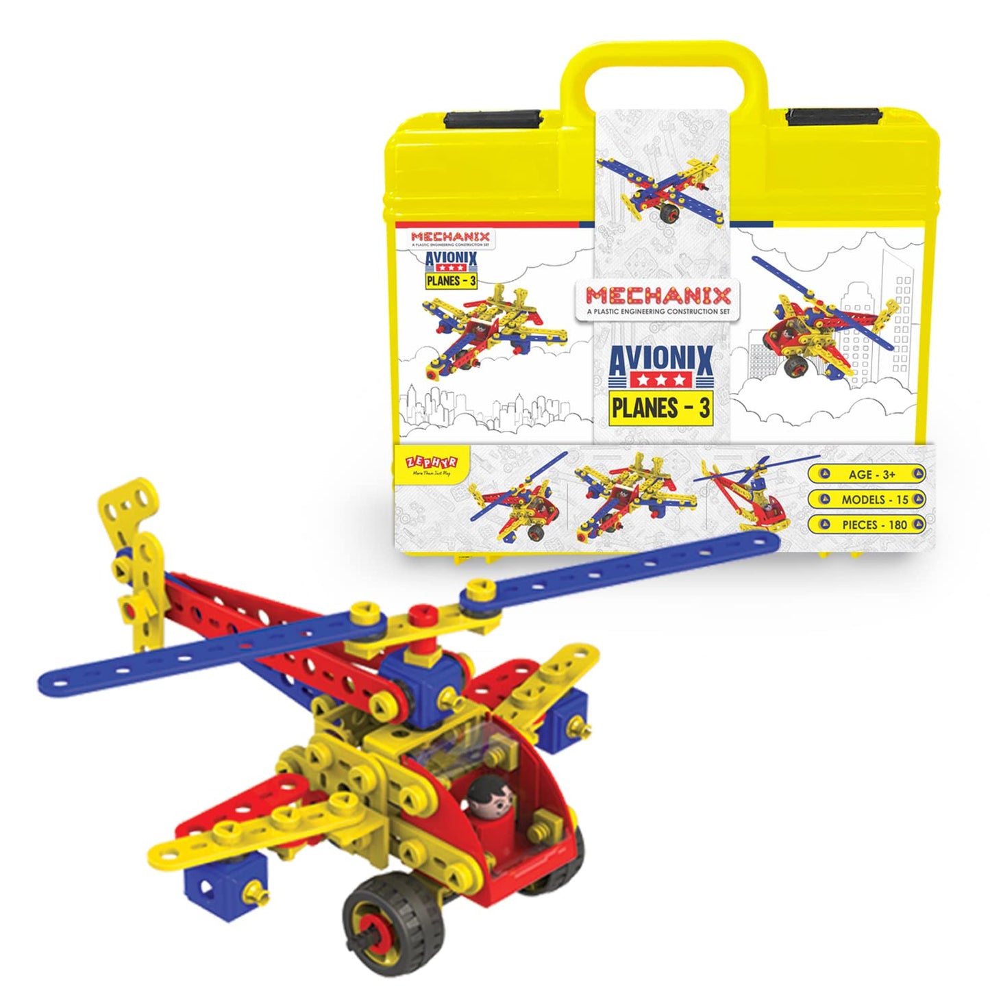 Plastic Mechanix Planes-3, 15 Models, ultimate edition STEM Education